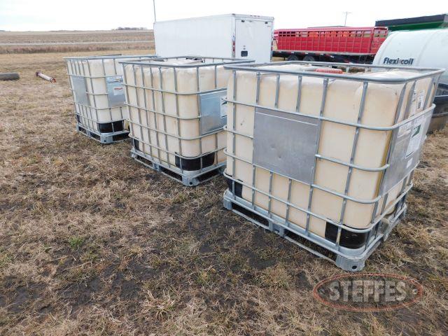 (3) 250 Gallon Chemical Tanks in Cages 